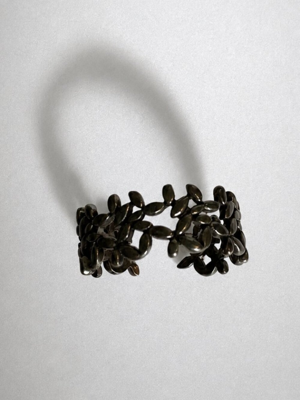 Handcrafted Open-Style Black Beaded Ring 🖤✨